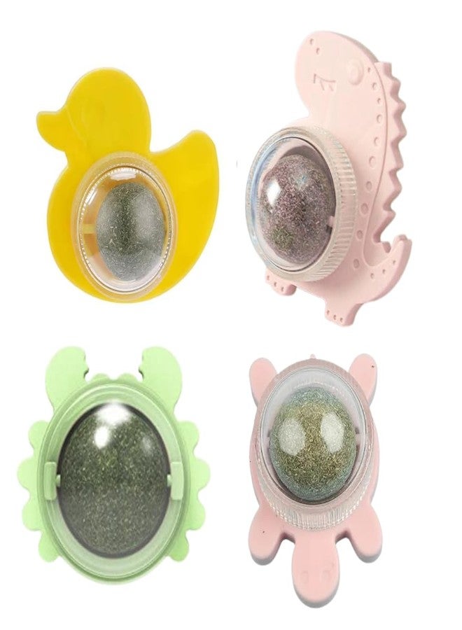 PET FUN Catnip Wall Mounted Cat Toys - Rotating Edible Mint & Silvervine Balls for Dental Care, Teeth Cleaning, Licking & Chewing | Natural Healthy Chew Toy for Kittens & Adult Cats - Image 1